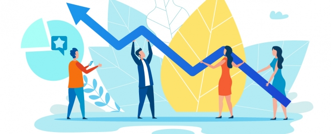 graphic with an arrow pointing up