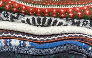 Stack of knitwear and cardigans